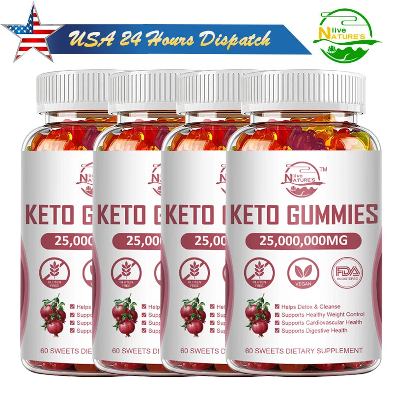 Keto ACV BHB Gummies For Fat Burn Weight Loss Detox Keto Diet Pills 60 Gummy