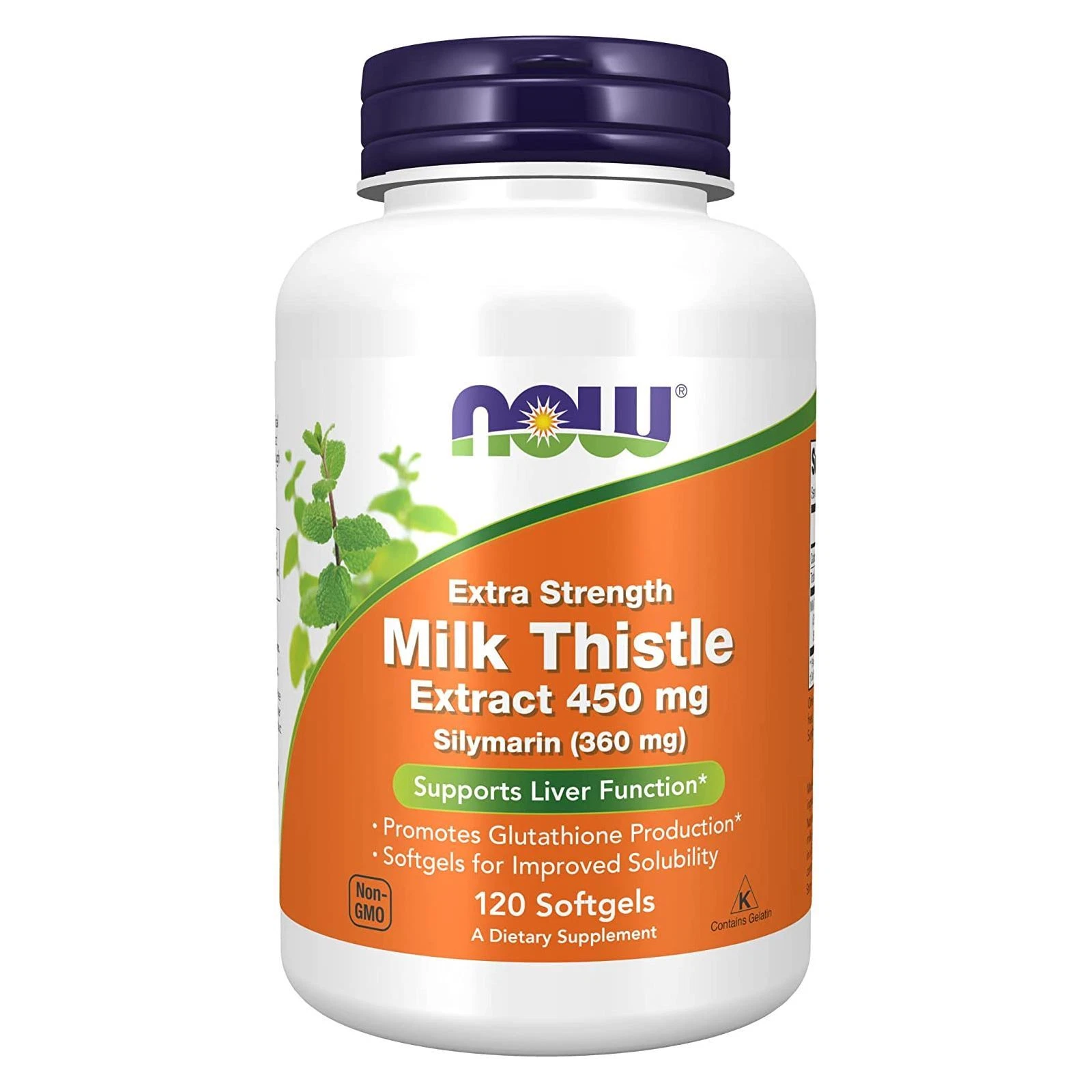 NOW FOODS Silymarin Milk Thistle Extract Extra Strength 450 mg 120 Softgels