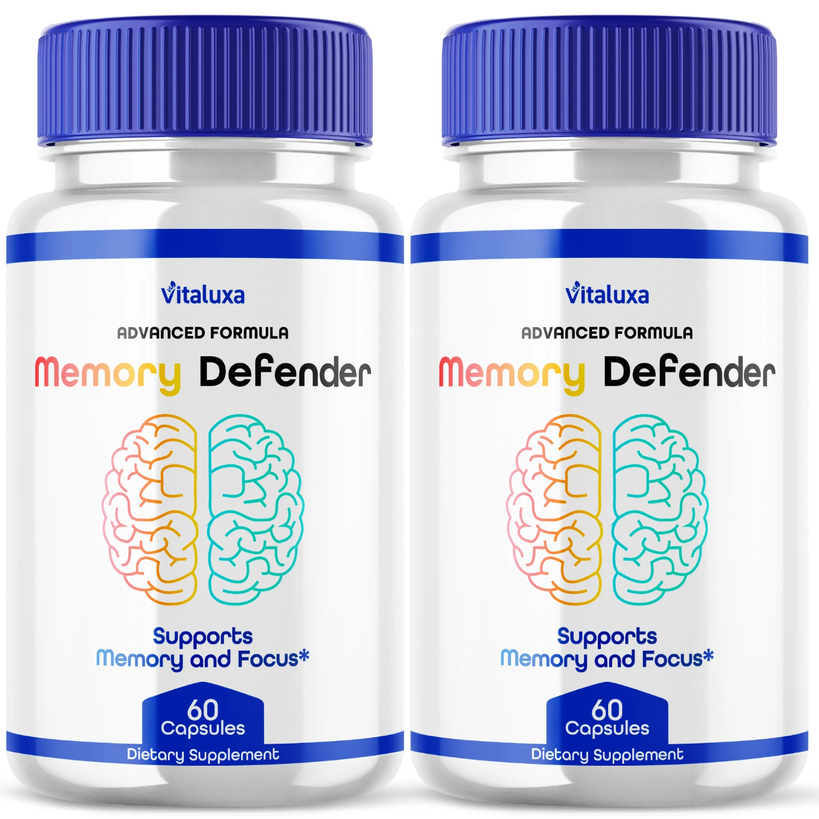 (2 Pack) Memory Defender Brain & Memory Support Capsules Formula (120 Capsules)