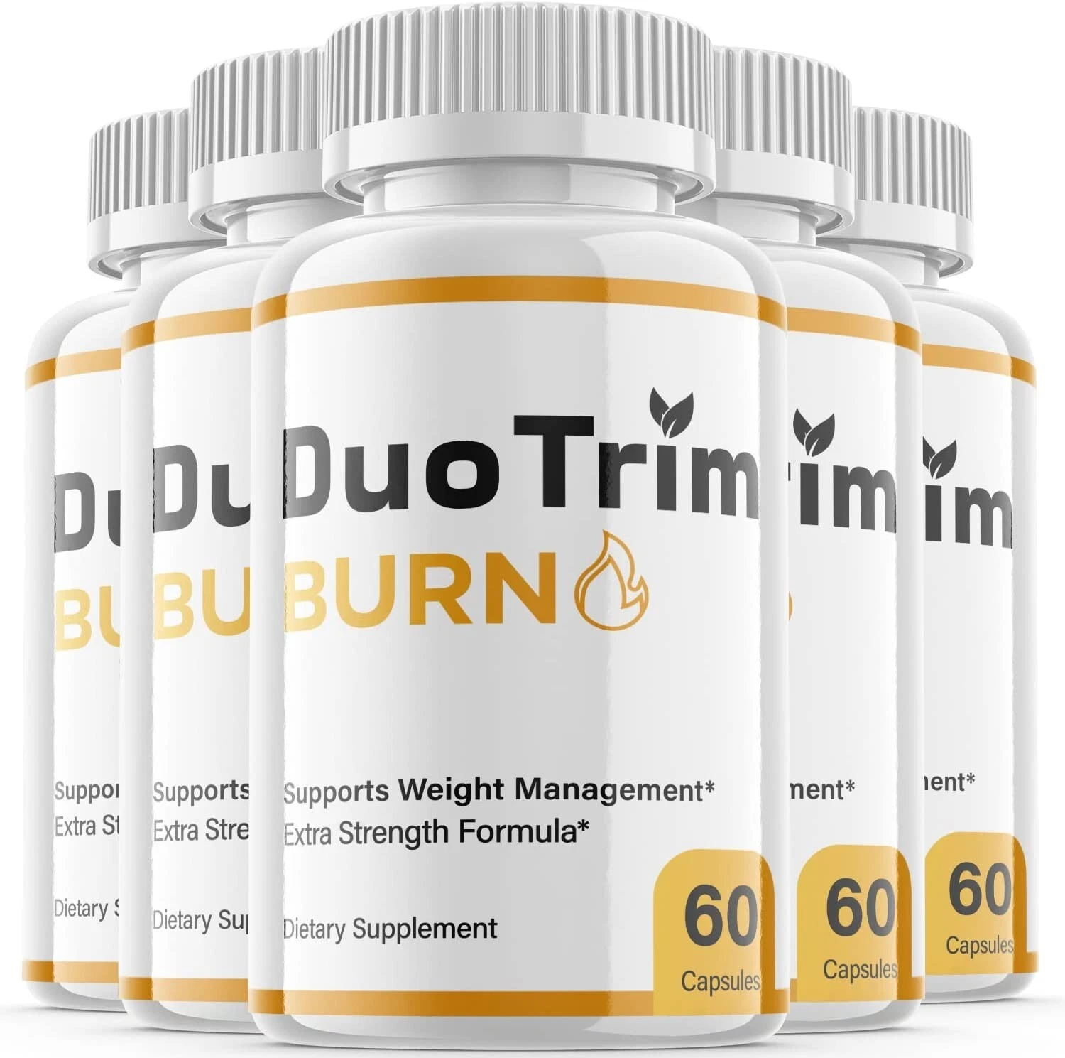 5 Pack - Duo Trim Burn Keto Pills - Duo Trim Burn Support Weight Loss - 300 Caps