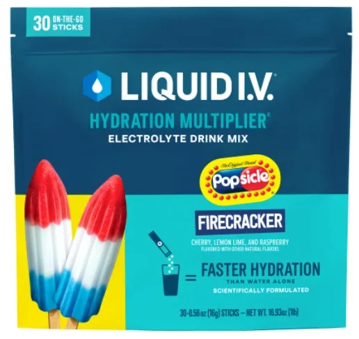 Liquid IV Hydration Multiplier, 30 Ind Serving Stick Packs Popsicle Firecracker
