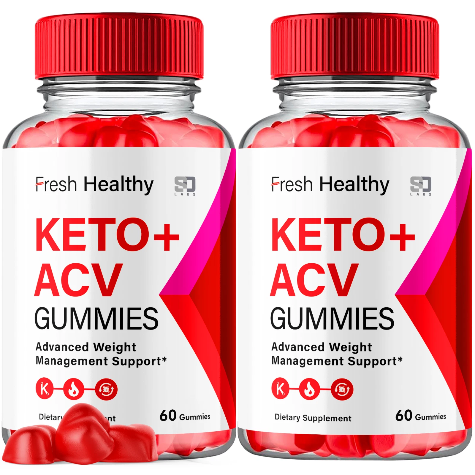 Fresh Healthy Keto+ACV Gummies Advanced Weight Management Support (2 Pack)