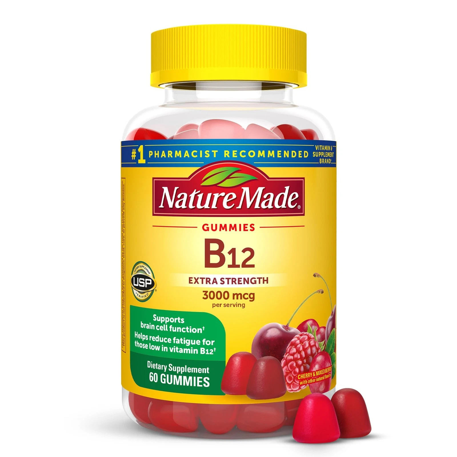 Nature Made Extra Strength Vitamin B12 Gummies, 3000 mcg per serving, B12 Vitami