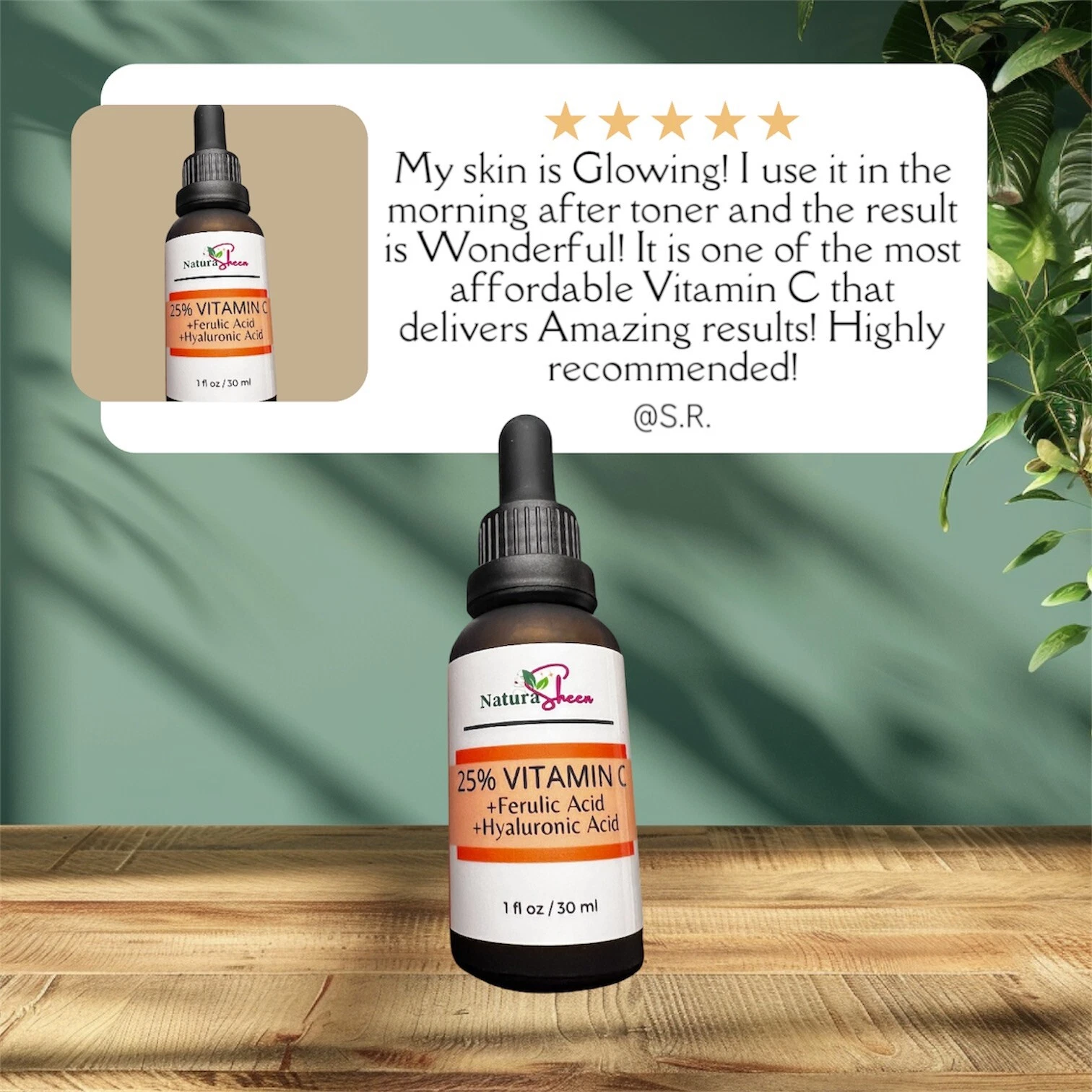 Vitamin C Serum 25% L-Ascorbic acid + Ferulic acid + Hyaluronic acid+ Licorice
