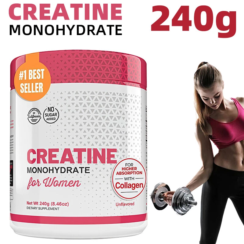 New 5000mg Creatine Monohydrate Powder for Women - 2000Mg Collagen & 1000mg BCAA