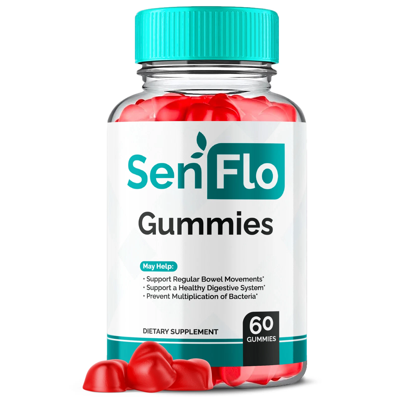 Senflo Digestive Support Gummies Advanced Gut Health Balance Supplement 60 Gums