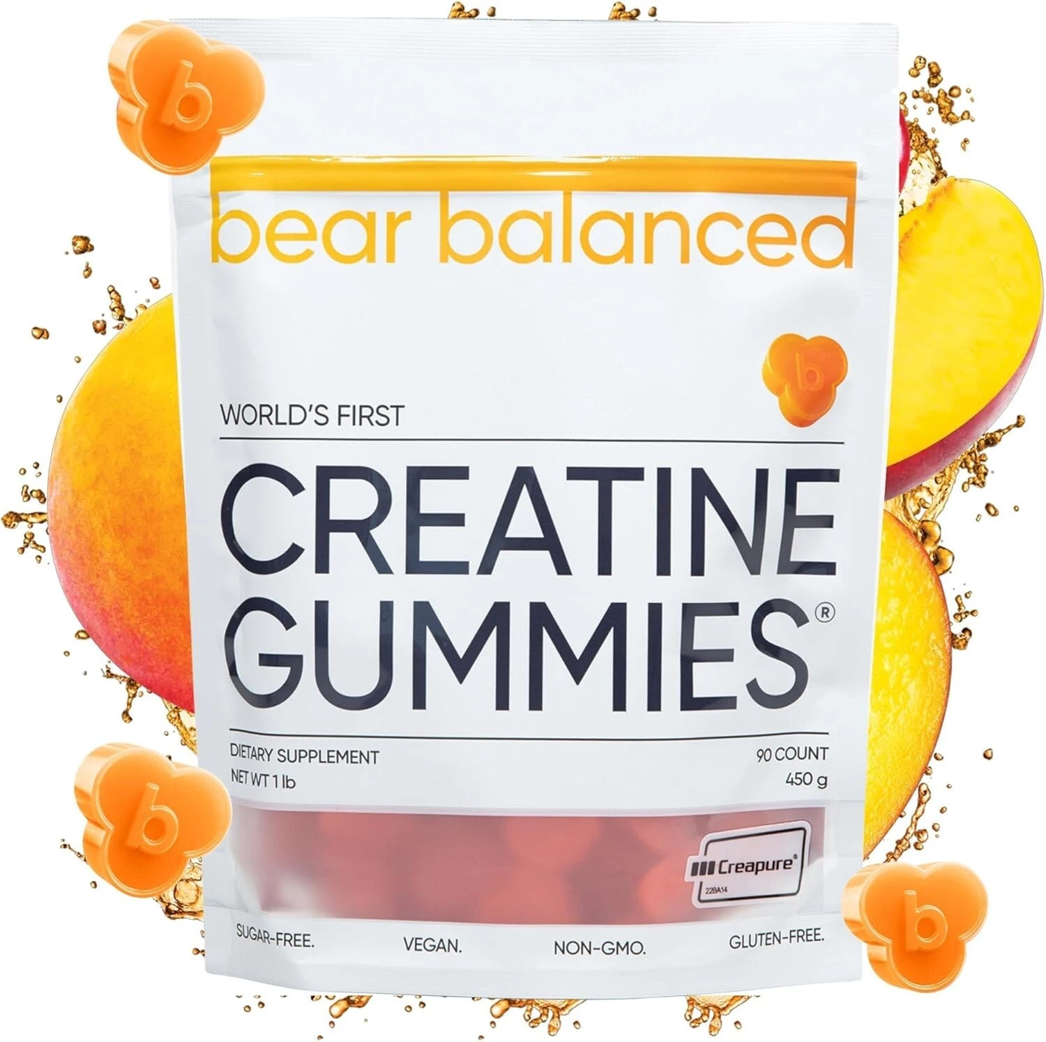 Creatine Gummies for Men & Women Creatine Monohydrate L-Theanine L-Tyrosine B12