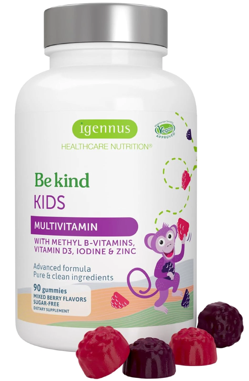Methylated Kids Multivitamin Gummy, MTHFR Supplement with B-Vitamins & Vitamin D