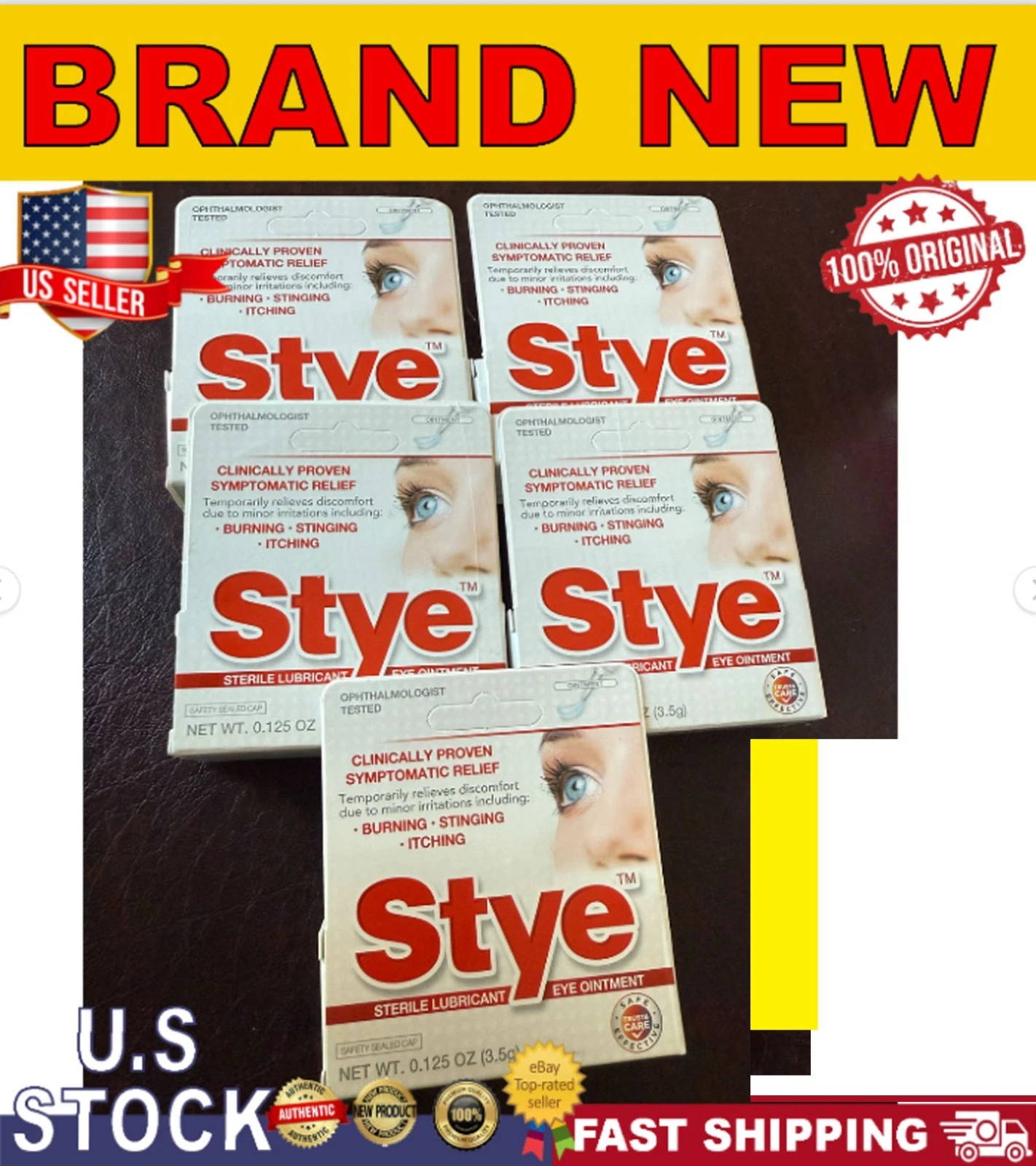STYE Sterile Eye Lubricant Ointment 0.125oz | 5 PACK |Ex 06/27