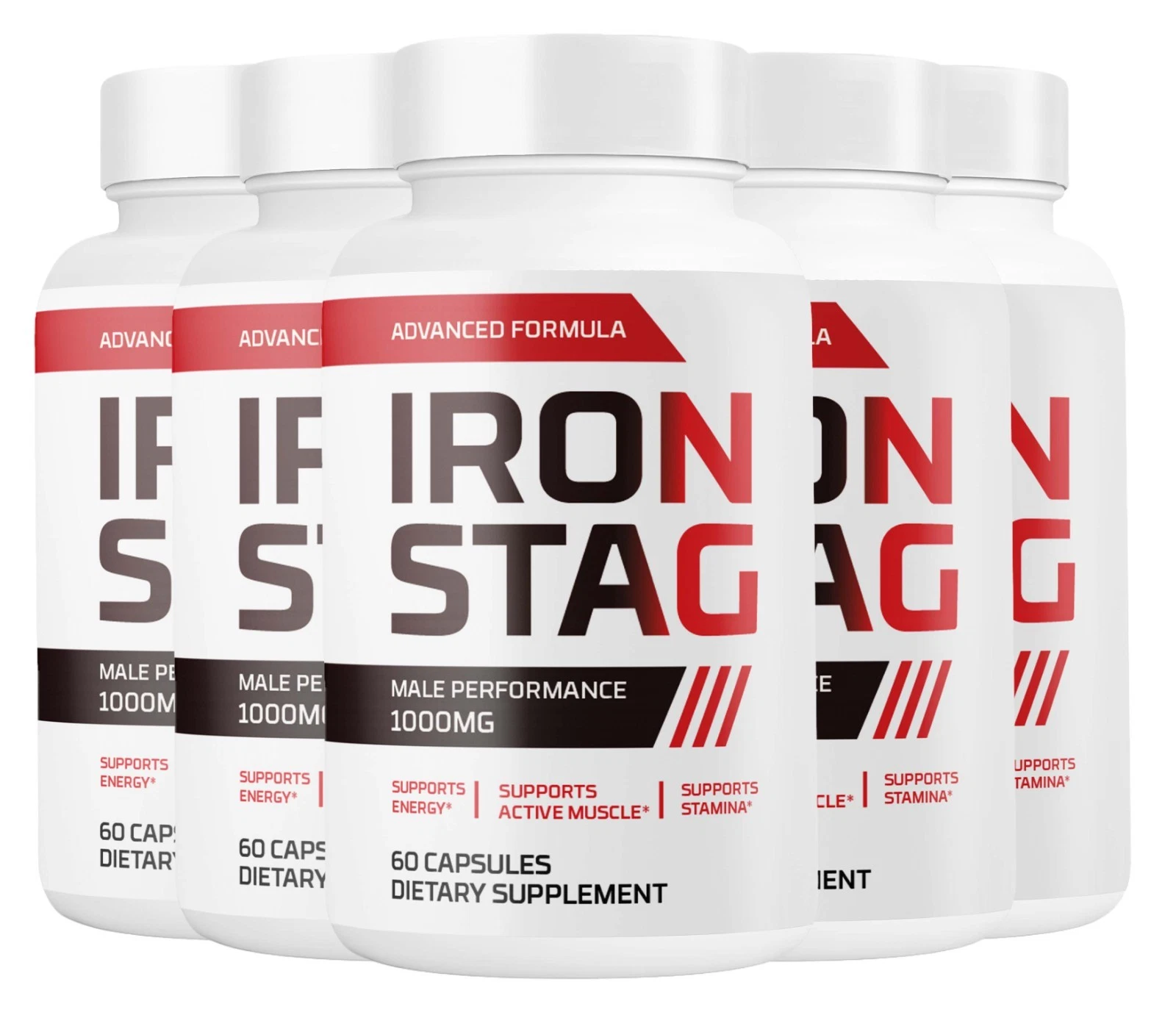 (5 Pack) Iron Stag for Men, IronStag Advanced Formula for Male Health Support
