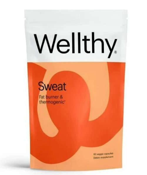 Wellthy® SWEAT Fat Burner & Thermogenic Fat Burner Capsules 60 Count Vegan GF