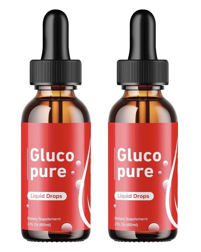 (2 Pack) Gluco Pure Liquid Drops, GlucoPure Blood Sugar & Pressure Support