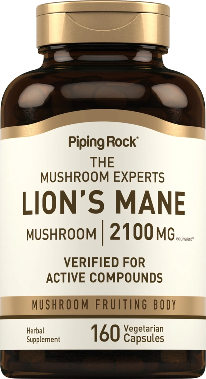 Lions Mane Supplement Capsules | 2100mg | 160 Count | Non-GMO | by Piping Rock