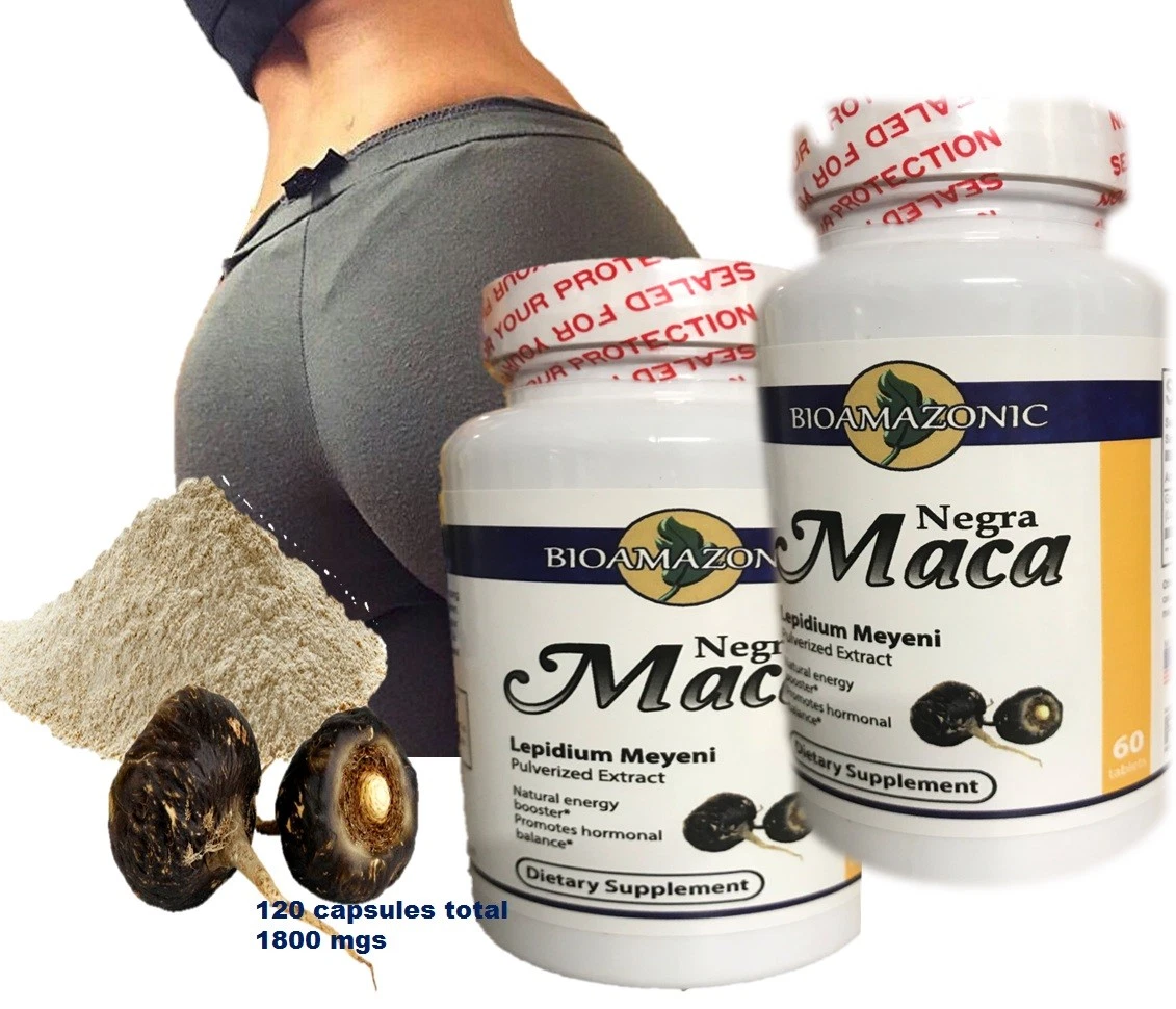 Black Maca Root Tablets For Big Booty Curvy 120Caps 60 days supply USA 1800mg