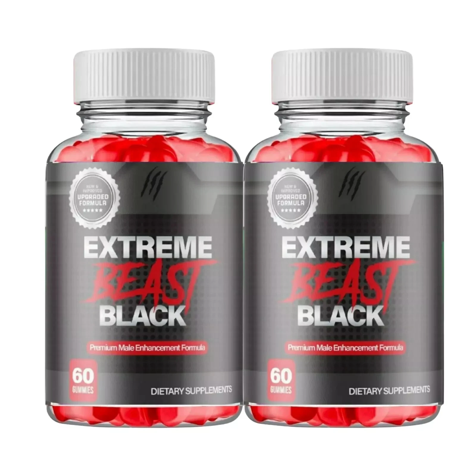 2-Pack Extreme Beast Black Gummies for Men, Advanced Male Gummy - 120 Gummies