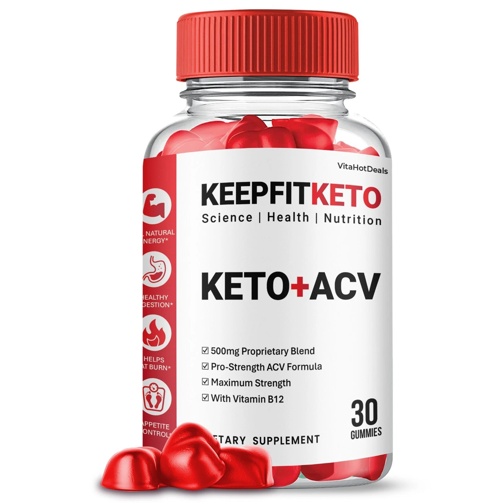 Keep Fit Keto ACV Gummies, Max Strength Supplement, KeepFit Gummies (1 Pack)
