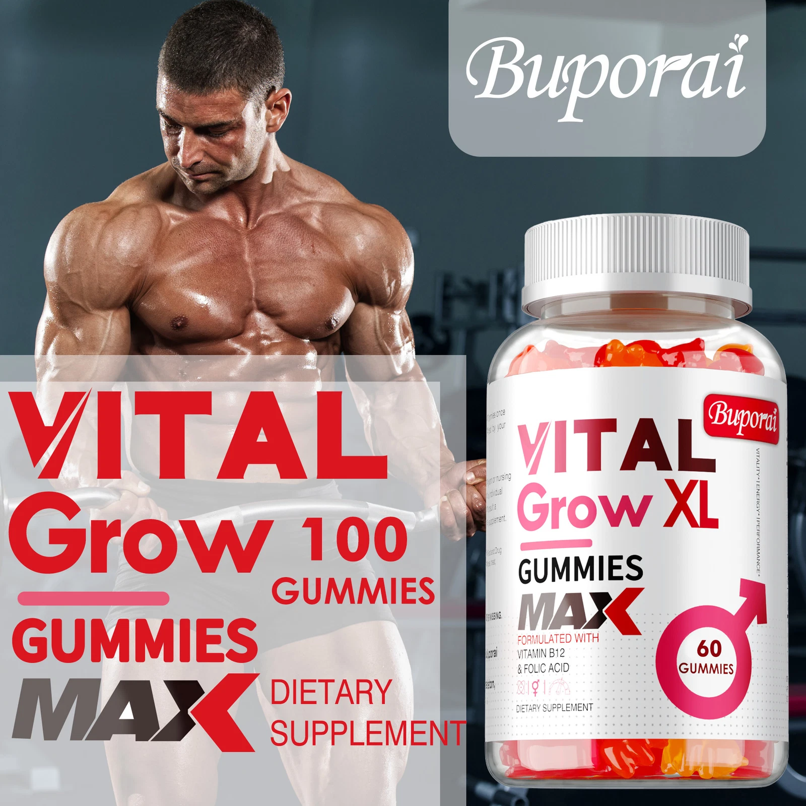 Vital Grow XL Male Gummies - For Supports Increases Endurance, Performance
