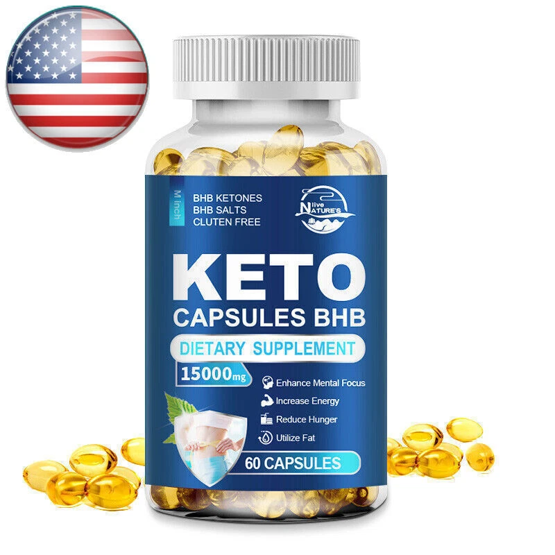 Best Keto Diet Pills 2000mg BHB Salts 60 Veg Capsules - Weight Loss Fat Burner