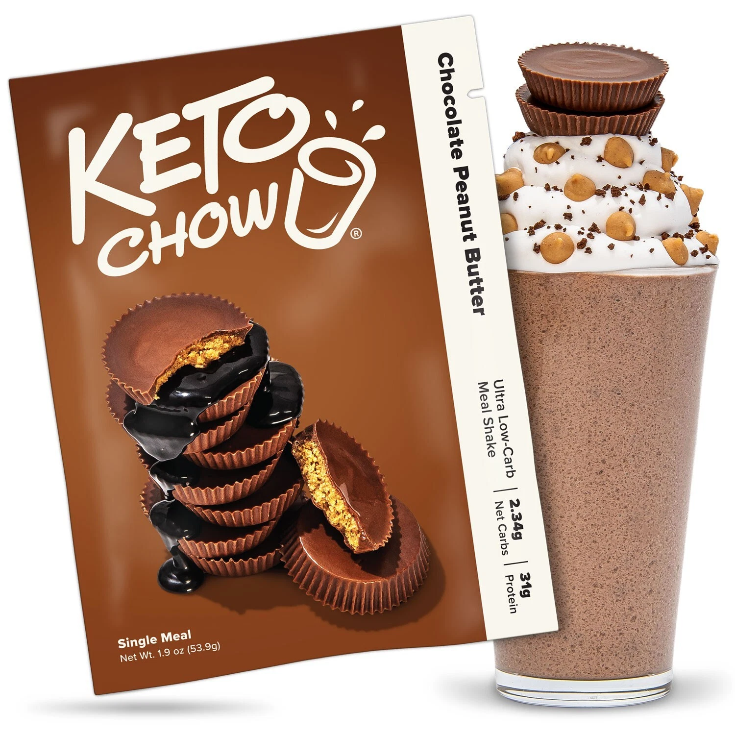 Keto Chow Chocolate Peanut Butter Ultra Low-Carb Meal Shake