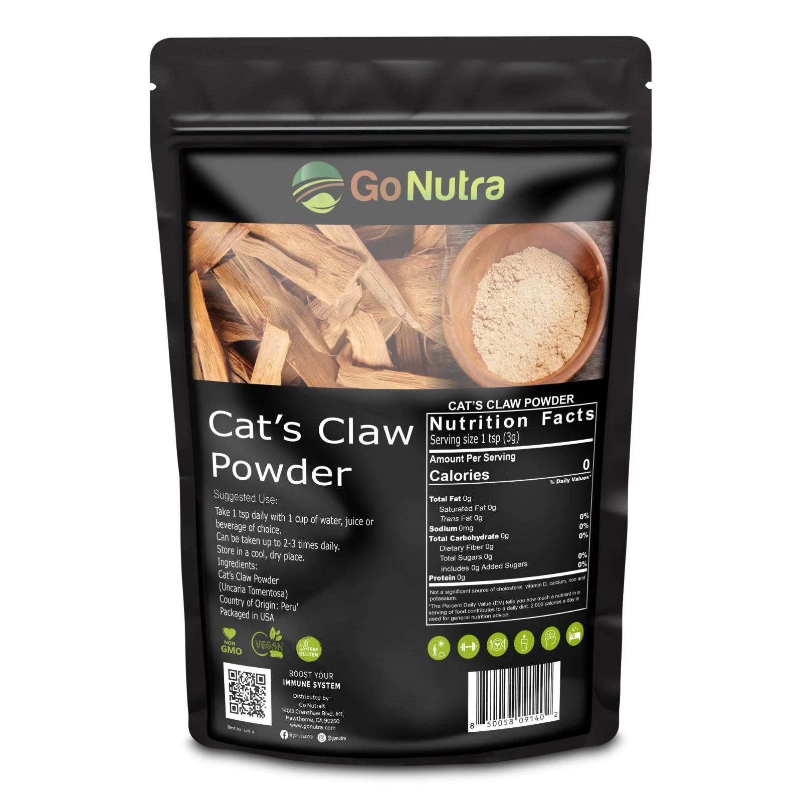 Cat's Claw Powder 1 lb From Peru Pure Cats Claw Supplement Uncaria Tomentosa