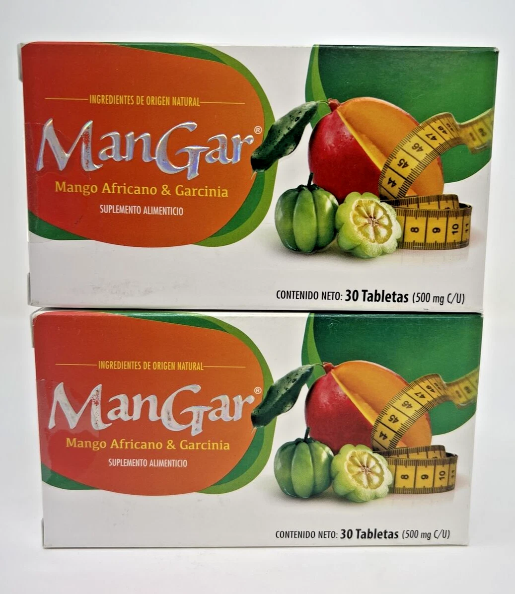2 Pack ManGar 60 Tabletas 500 Mg Mango Africano & Garcinia Gambogia