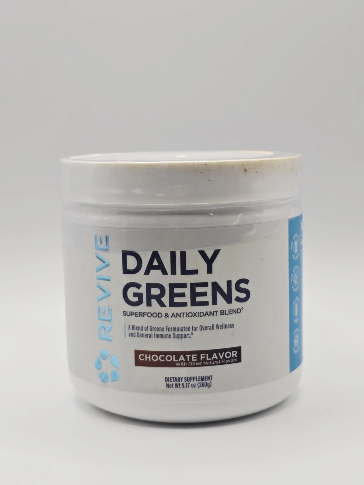 Revive Daily Greens Chocolate Greens Powder 9.17 oz Exp 12/26
