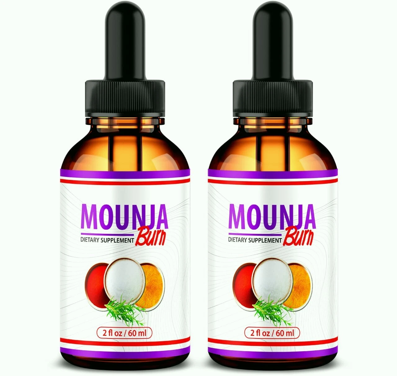 (2 Pack) Mounja Burn Weight Loss Drops, MounjaBurn Fat Burning Liquid