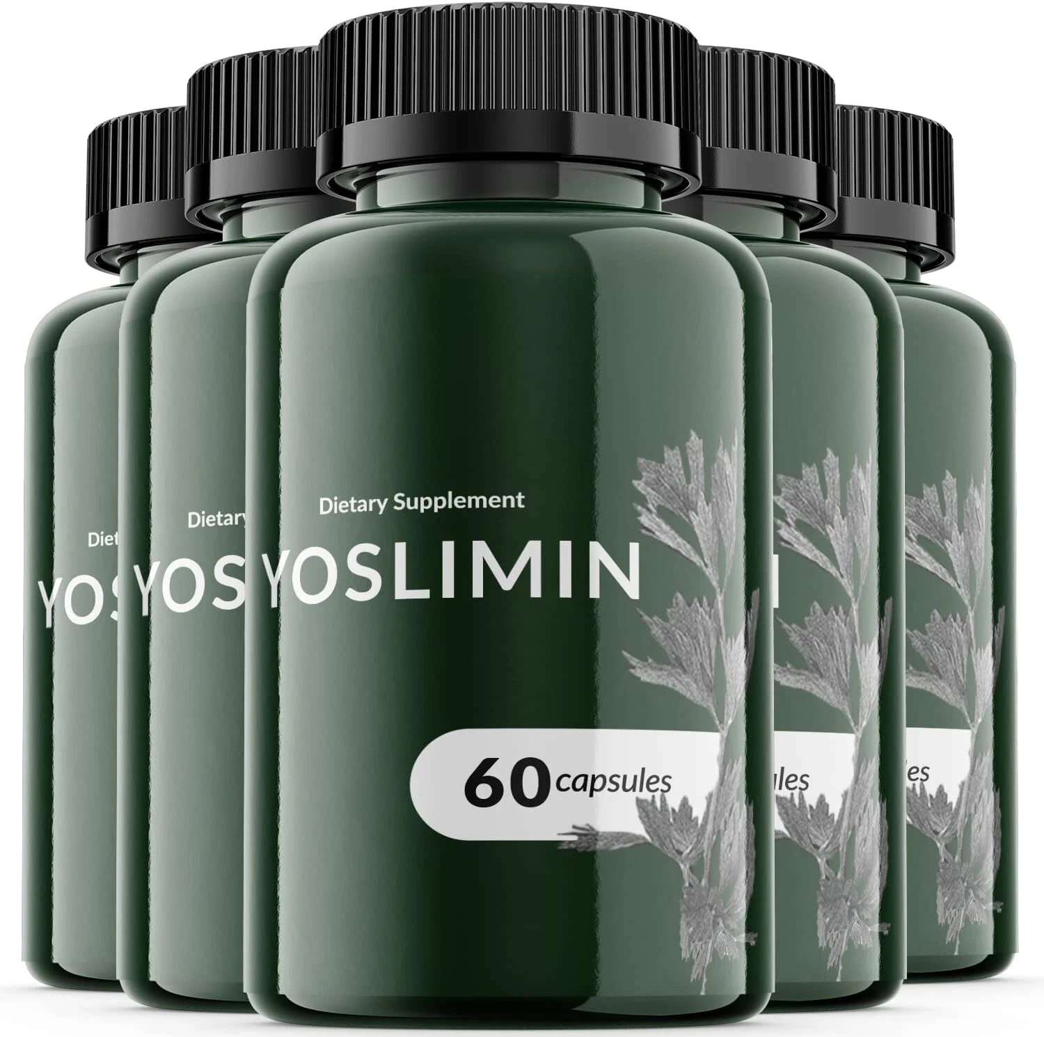 (5 Pack) Yoslimin Capsules - Support Weight Loss, Helps Fat Burn - 300 Capsules