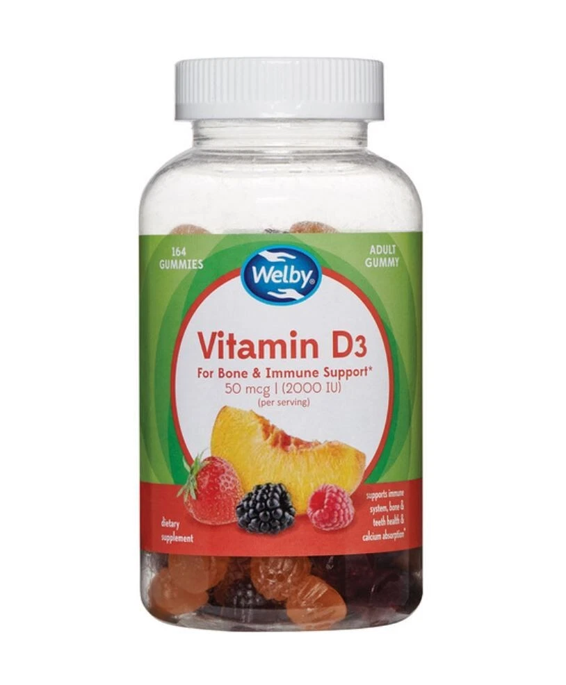 Welby VITAMIN D3 -Bone & Immune System Support Gummy Vitamins, 50 mg (140 Count)
