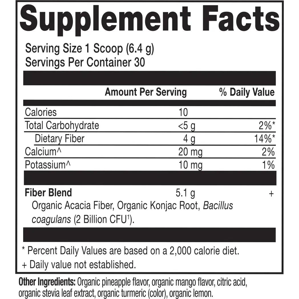 Ancient Nutrition Organic Fiber 6.5oz Pineapple Mango 6.7oz