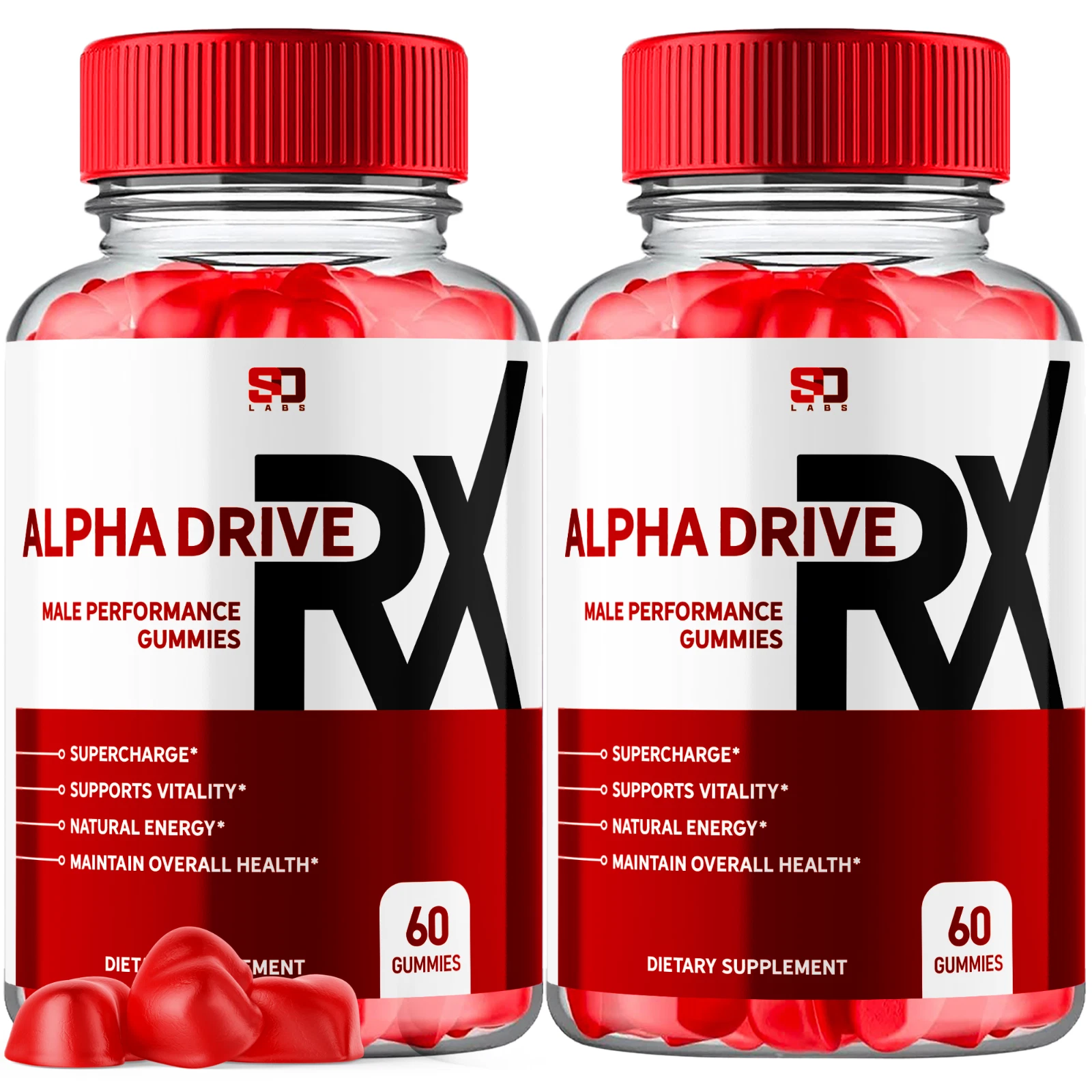 (2 Pack) Alpha Drive RX Male Enhancing Gummies - Men's Performance (120 Gummies)