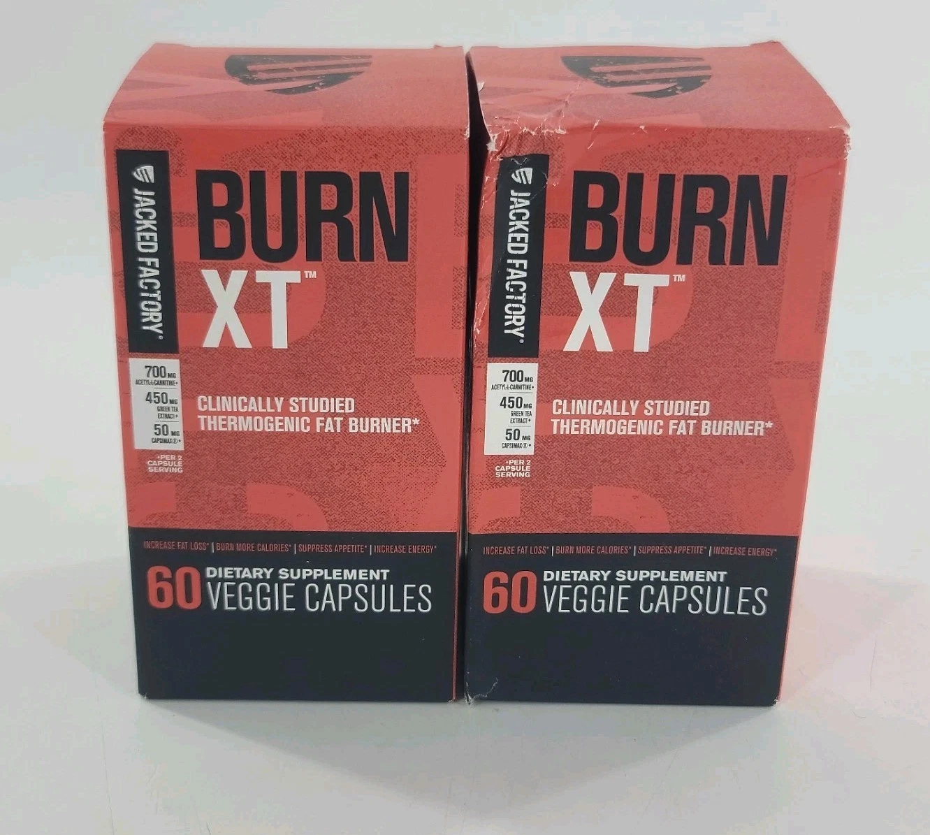 2 PK Burn XT Thermogenic Fat Burner Weight Loss Supplement Green Tea 120 VegCaps