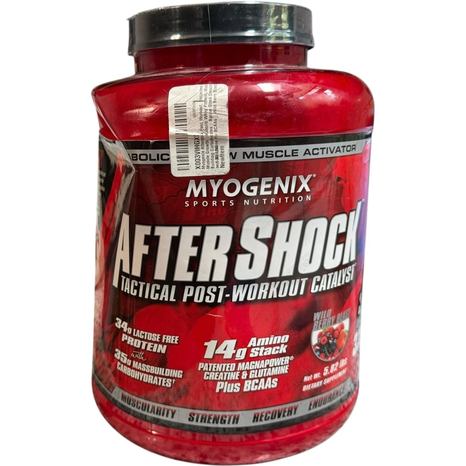 Myogenix AfterShock Post-Workout 5.82 lbs Wild Berry 33 Servings NEW Free Ship