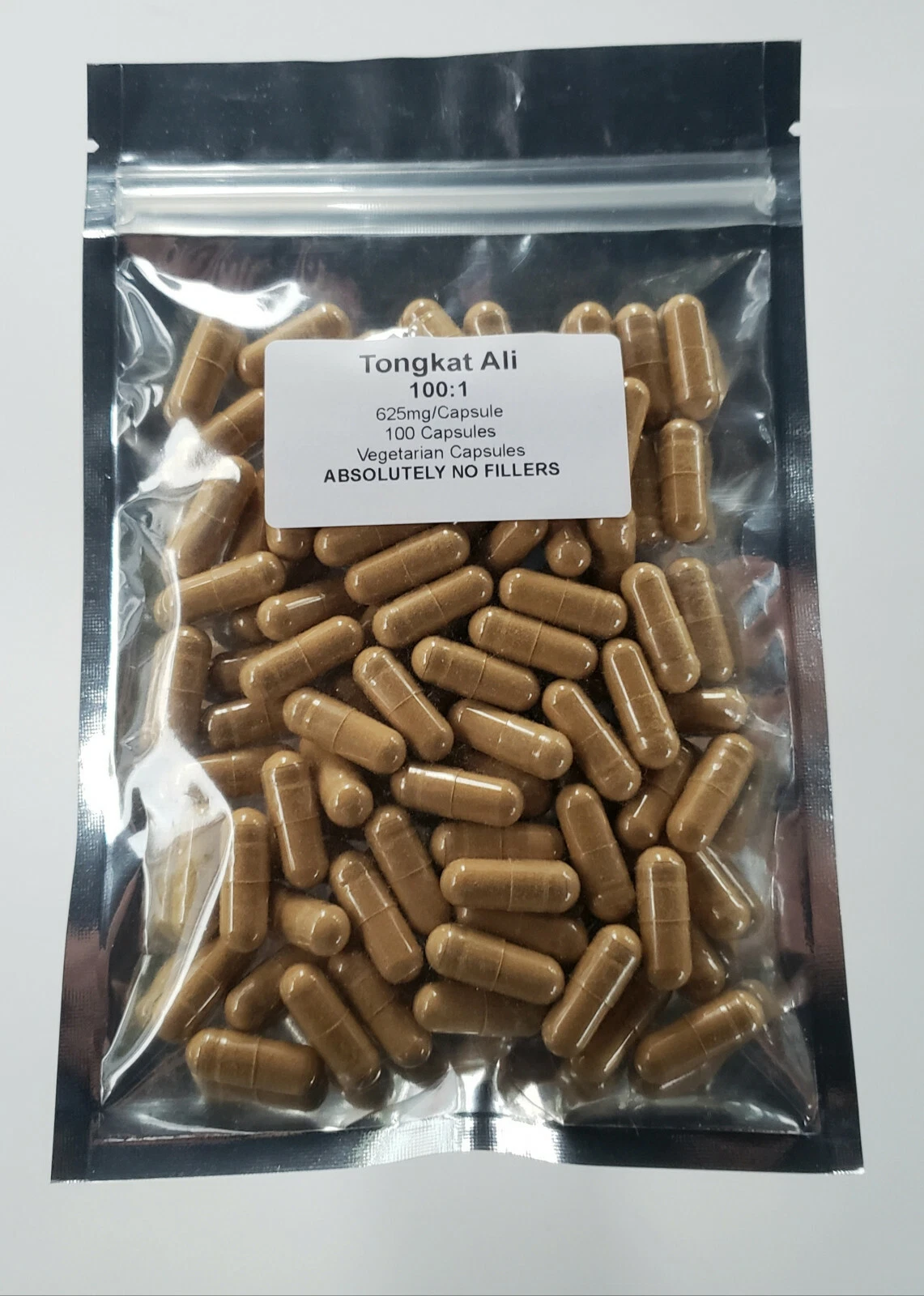 100 Tong kat Ali 100:1/200:1 Extract High Quality Very Bitter 625mg/ Veggie Cap