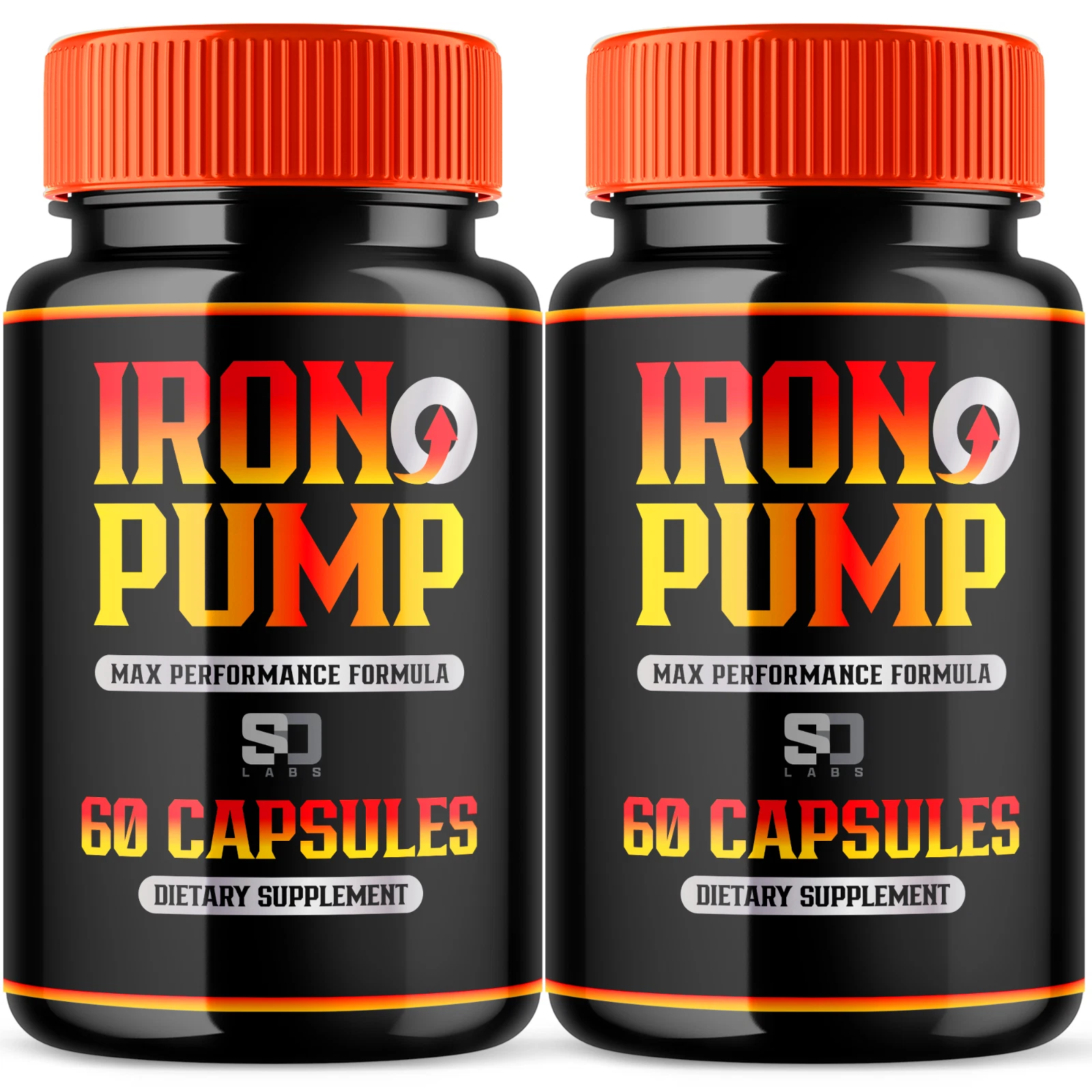 (2 Pack) Iron Pump Male Capsules - Blood Flow Muscle Function (120 Capsules)