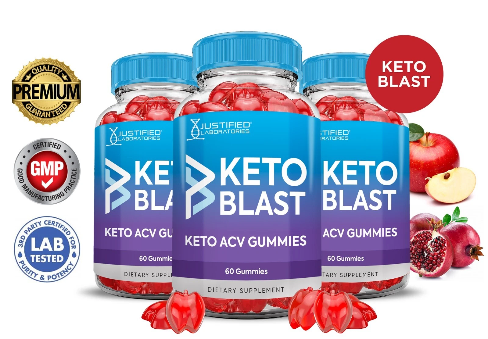 Keto Blast Gummies 1000MG Apple Cider Vinegar ACV 180 Gummys 3 Pack
