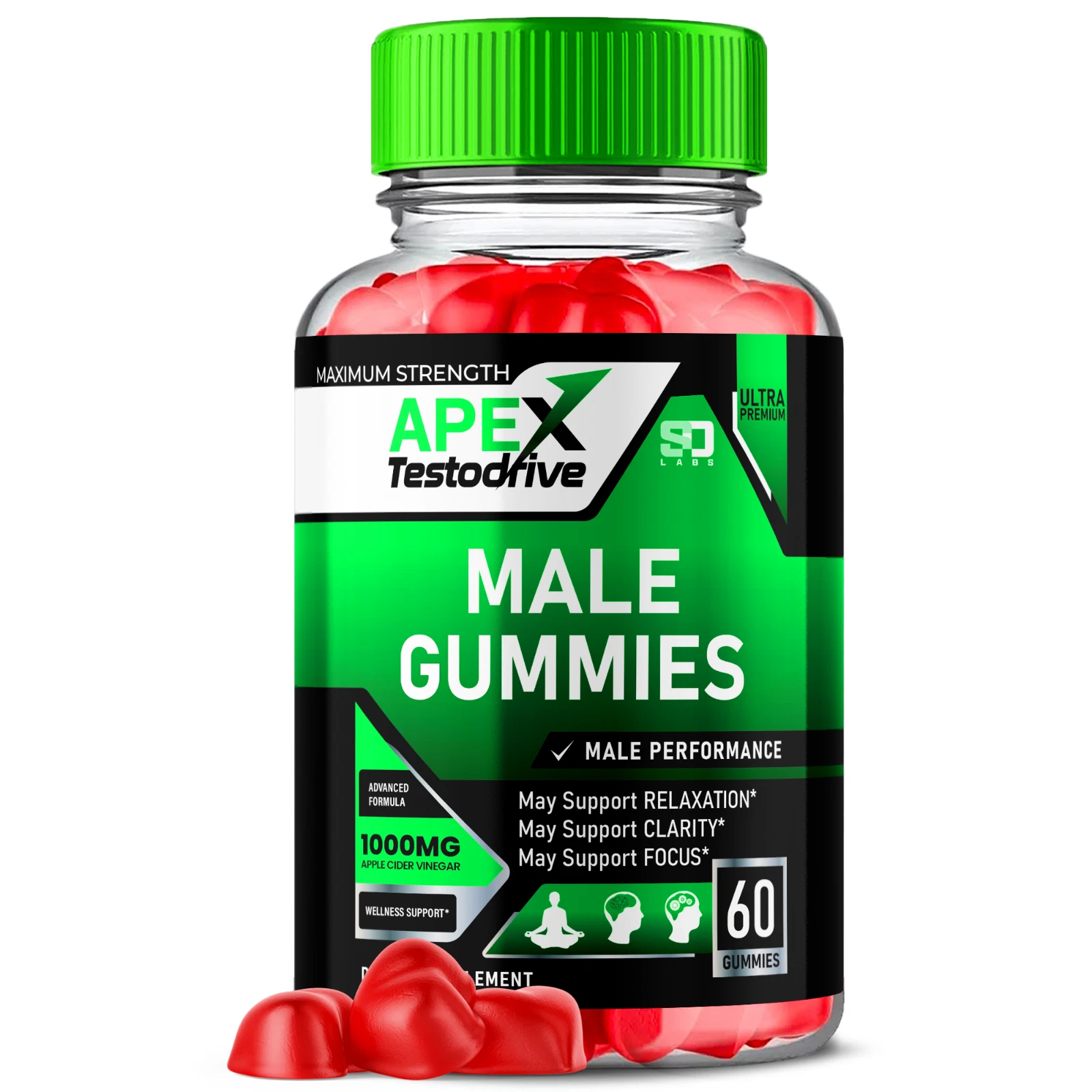Apex Testodrive Male Gummies, Apex Testo Drive Male Performance (60 Gummies)