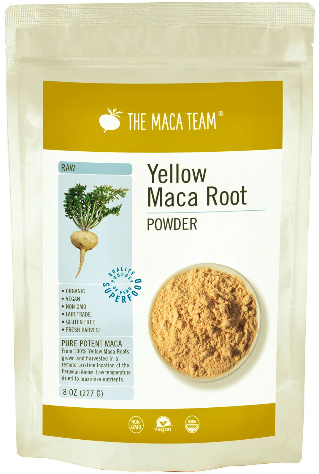 Raw Organic Peruvian Maca Root Powder - Fresh Harvest, GMO-Free, Fair Trade