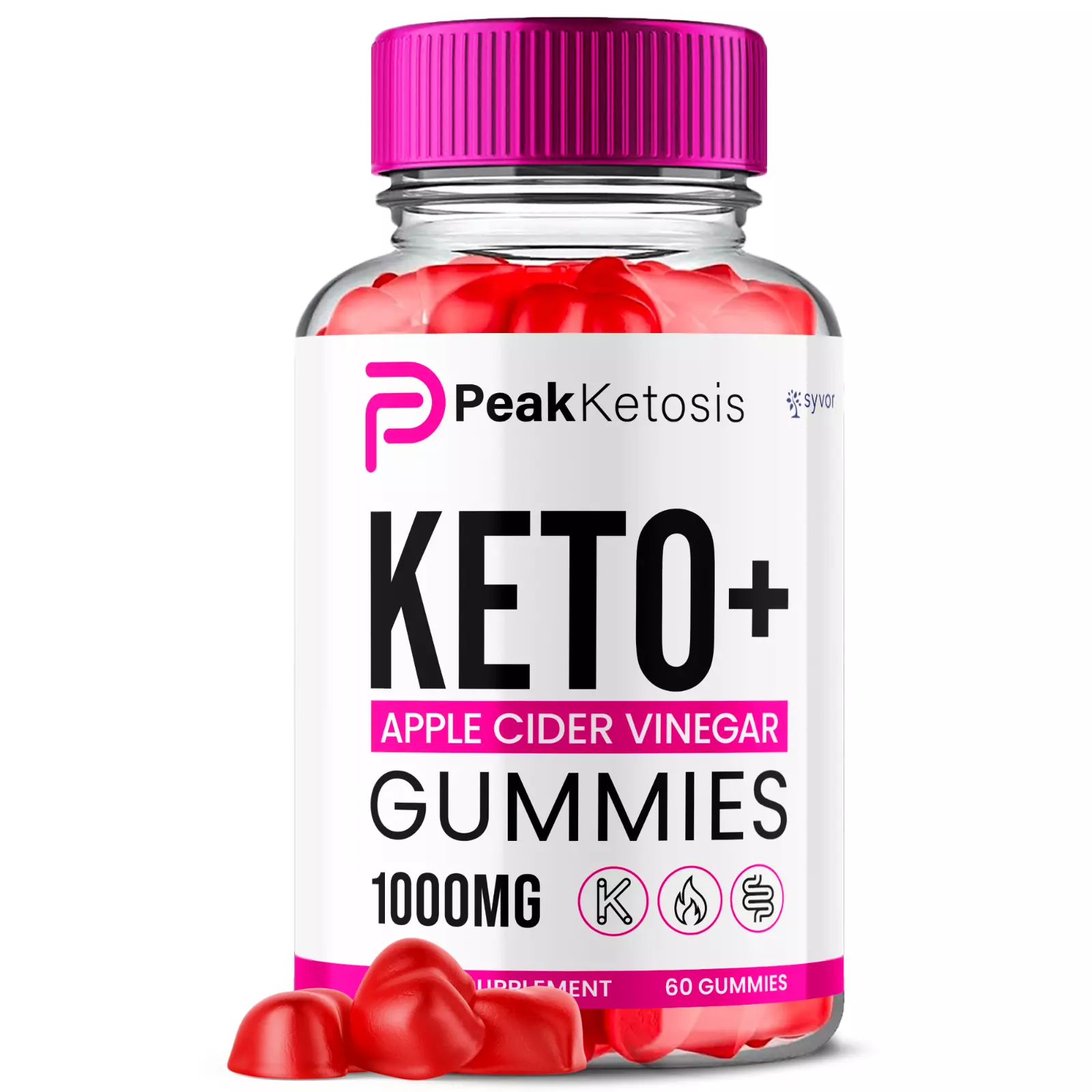 Peak Ketosis Keto ACV Gummies 1000MG Maximum Strength Formula 60 Gummies