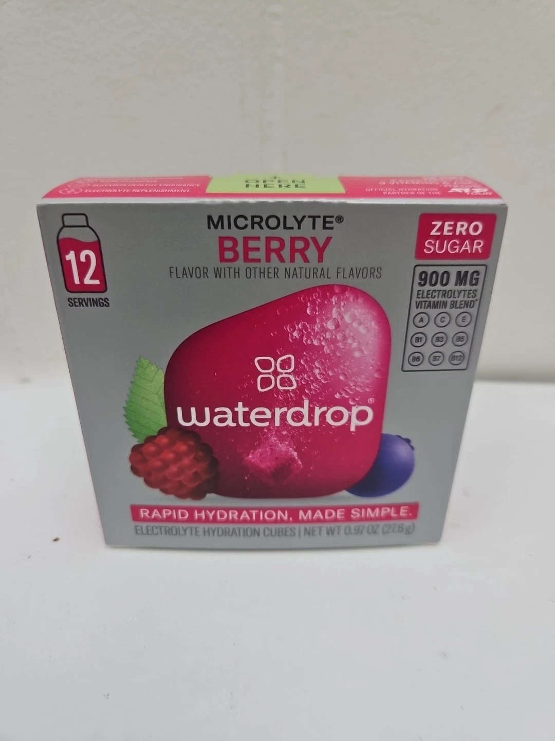 1 PK Microlyte Waterdrop Electrolyte Hydration Cubes BERRY 12ct 10/25 ( A1)