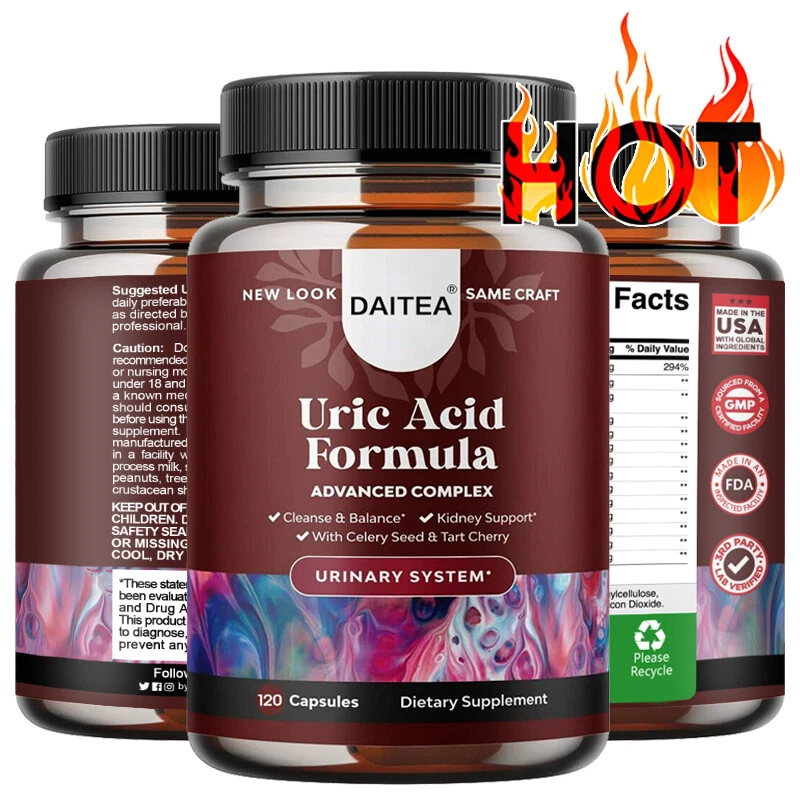 Uric Acid Formula -Tart Cherry, Celery, Milk Thistle,Cranberry - Cleanse & Detox