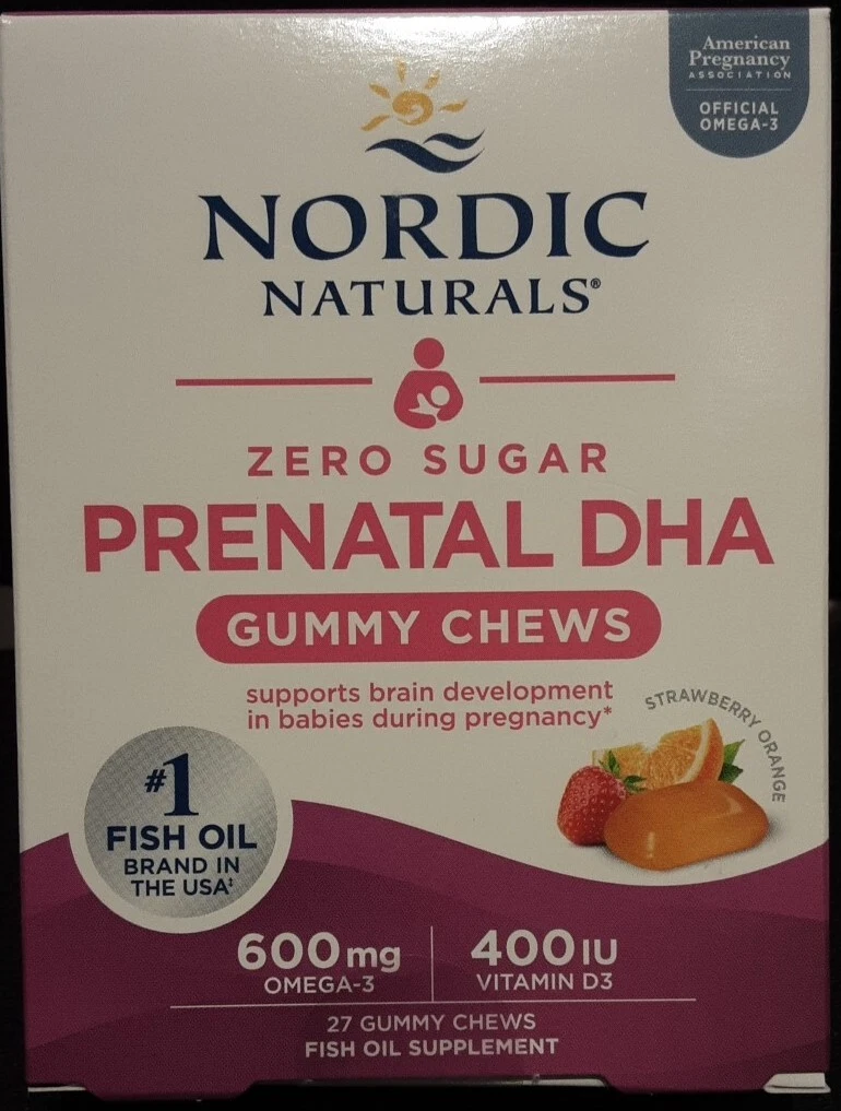 Nordic Naturals Prenatal DHA Gummy Chews, Zero Sugar