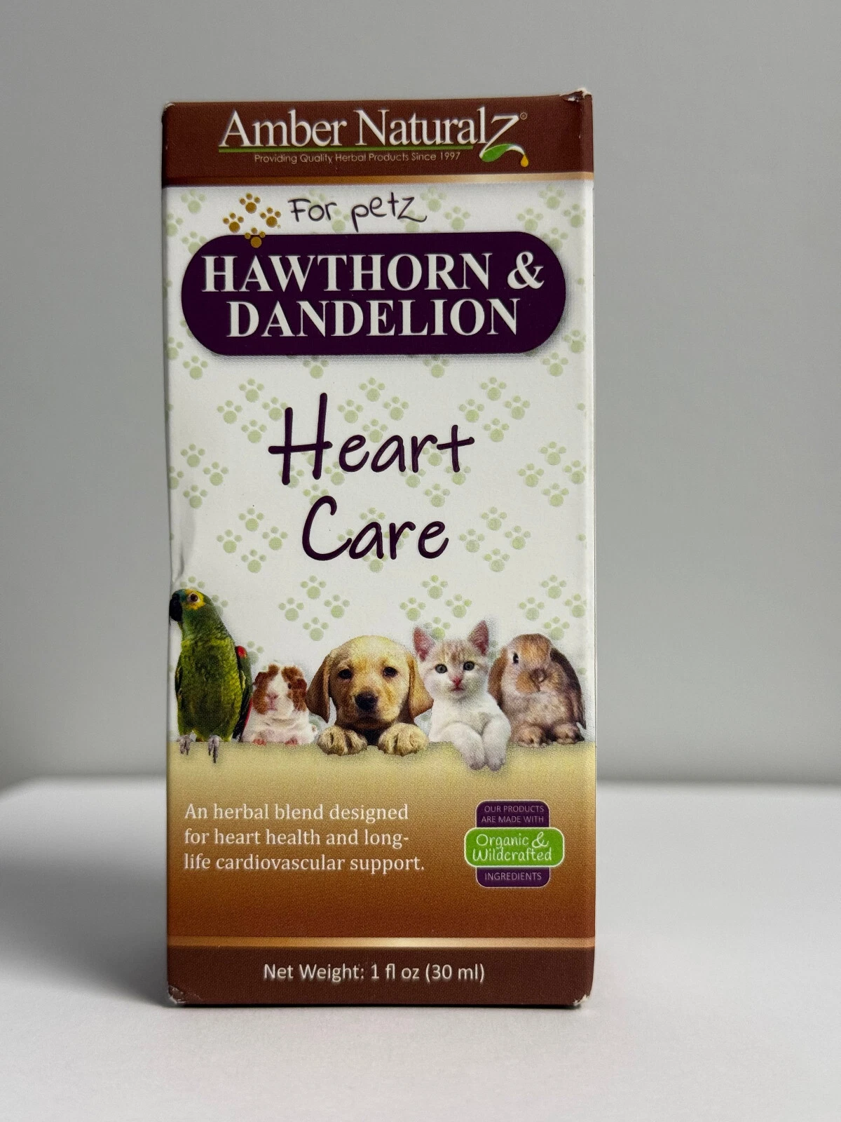 Amber Naturalz Hawthorn & Dandelion - 1 oz New/Sealed Bottle (Box is Damaged)