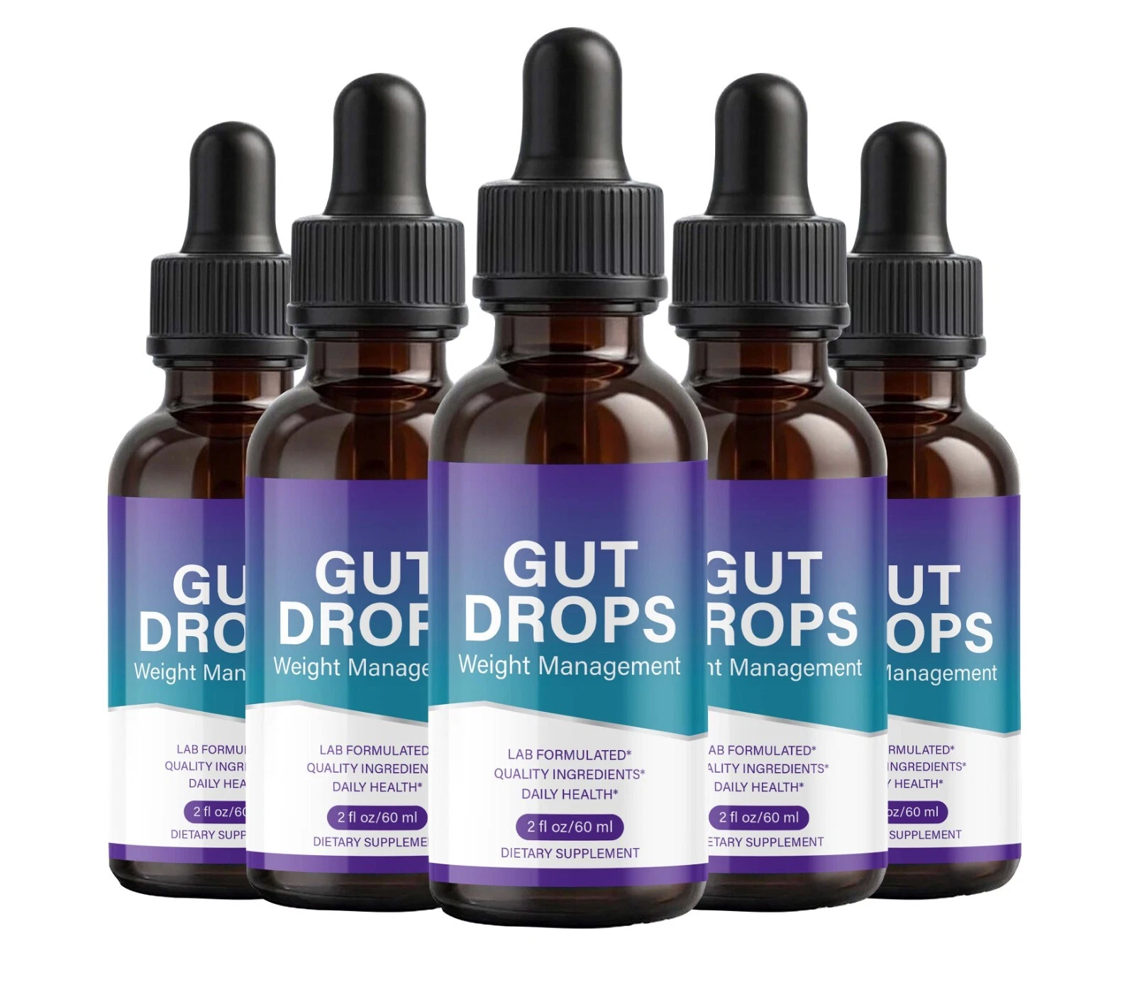 ( 5 Pack ) Gut Drops, Advanced Weight Loss & Gut Health Support Drops