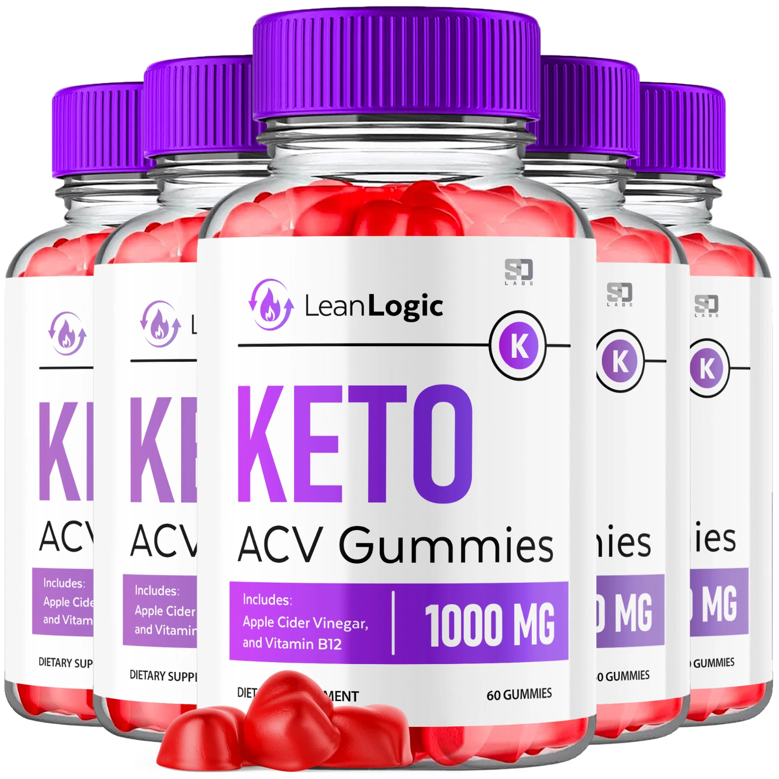 (5 Pack) Leanlogic ACV Keto Gummies, Lean Logic Keto Weight Loss (300 Gummies)
