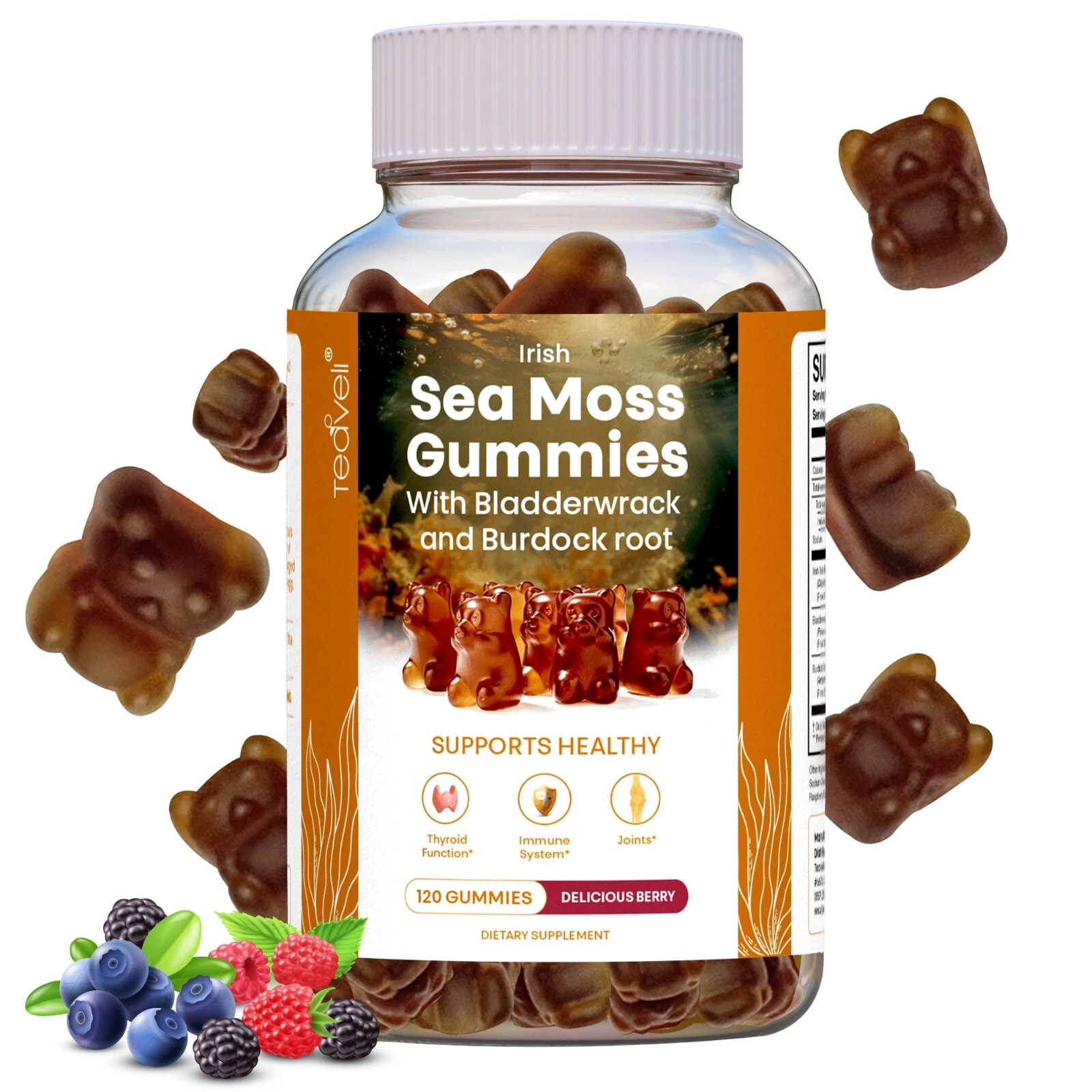 Irish Sea Moss Gummies – 120 Delicious Berry Vegan Seamoss Gummies