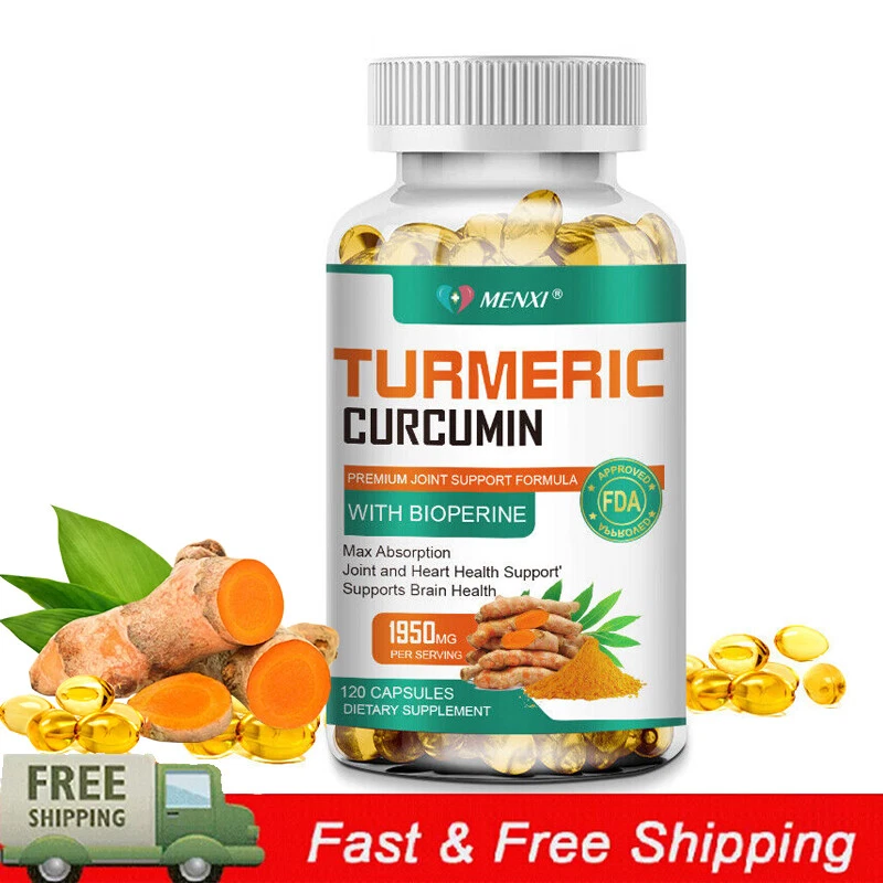 120 Capsules Turmeric Curcumin 2000mg Herbal Extract with BioPerine by MENXI