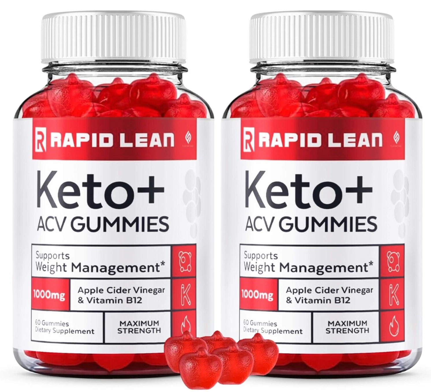 Rapid Lean Keto ACV Gummies Weight Loss Dietary Supplement (120 Gummies) 2 PACK